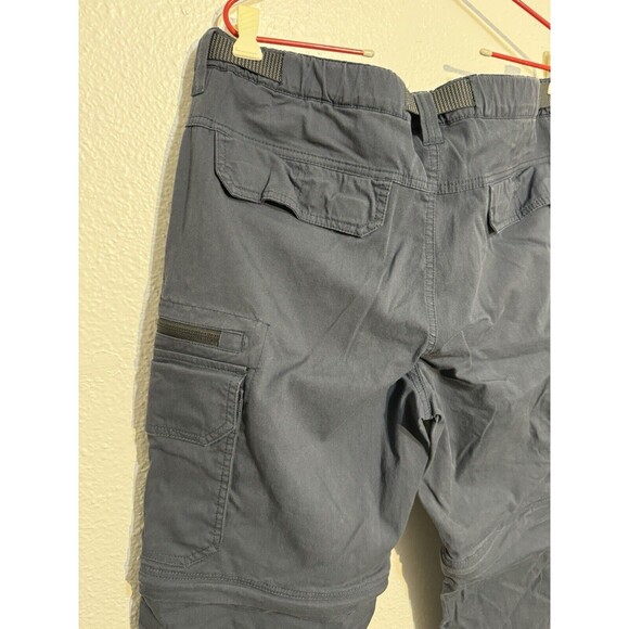 BC Clothing Mens Cargo Convertible Zip Off Camping Cargo Pants Size Large Belted - Picture 9 of 16
